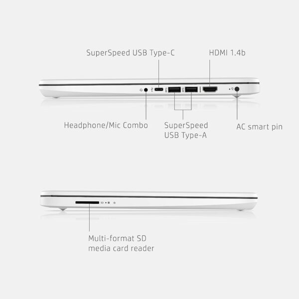 HP 14 Laptop, Intel Celeron N4020, 4 GB RAM, 64 GB Storage, 14-inch Micro-edge HD Display, Windows 11 Home, Thin & Portable, 4K Graphics, One Year of Microsoft 365 (14-dq0040nr, Snowflake White)